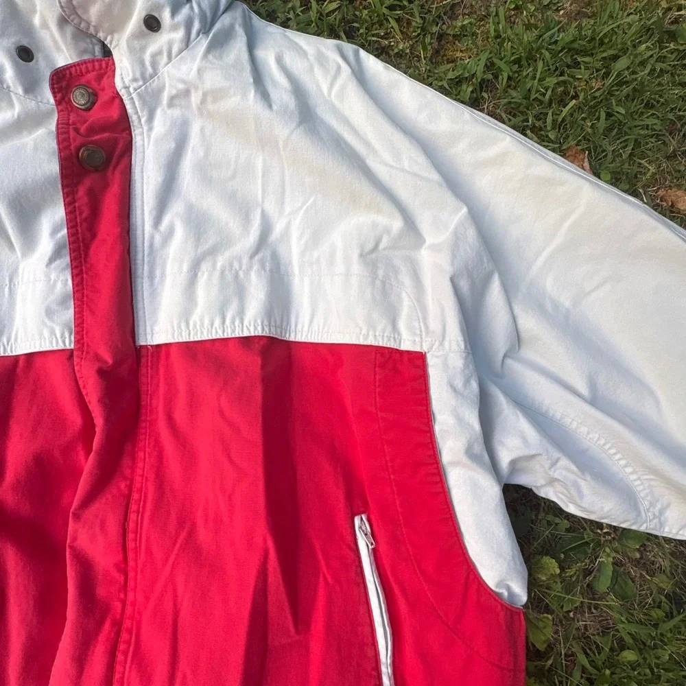 Vintage 90s Stratojac Colorblock Jacket Mens Large Red White Retro‎